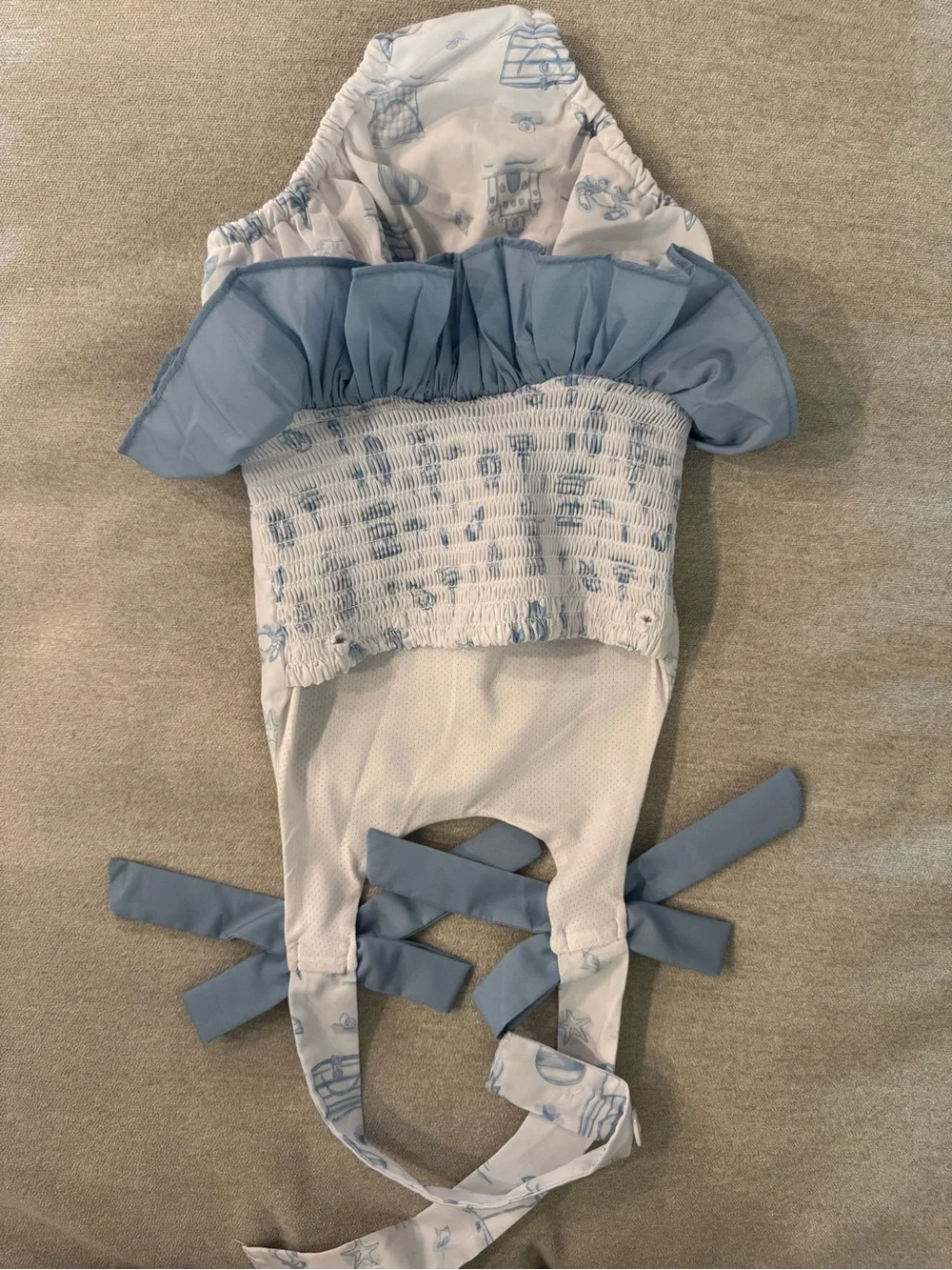 Baby Girl Blue Seaside Ruffle Swimsuit